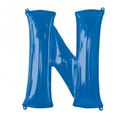 Balon foliowy litera N Niebieski 81 cm